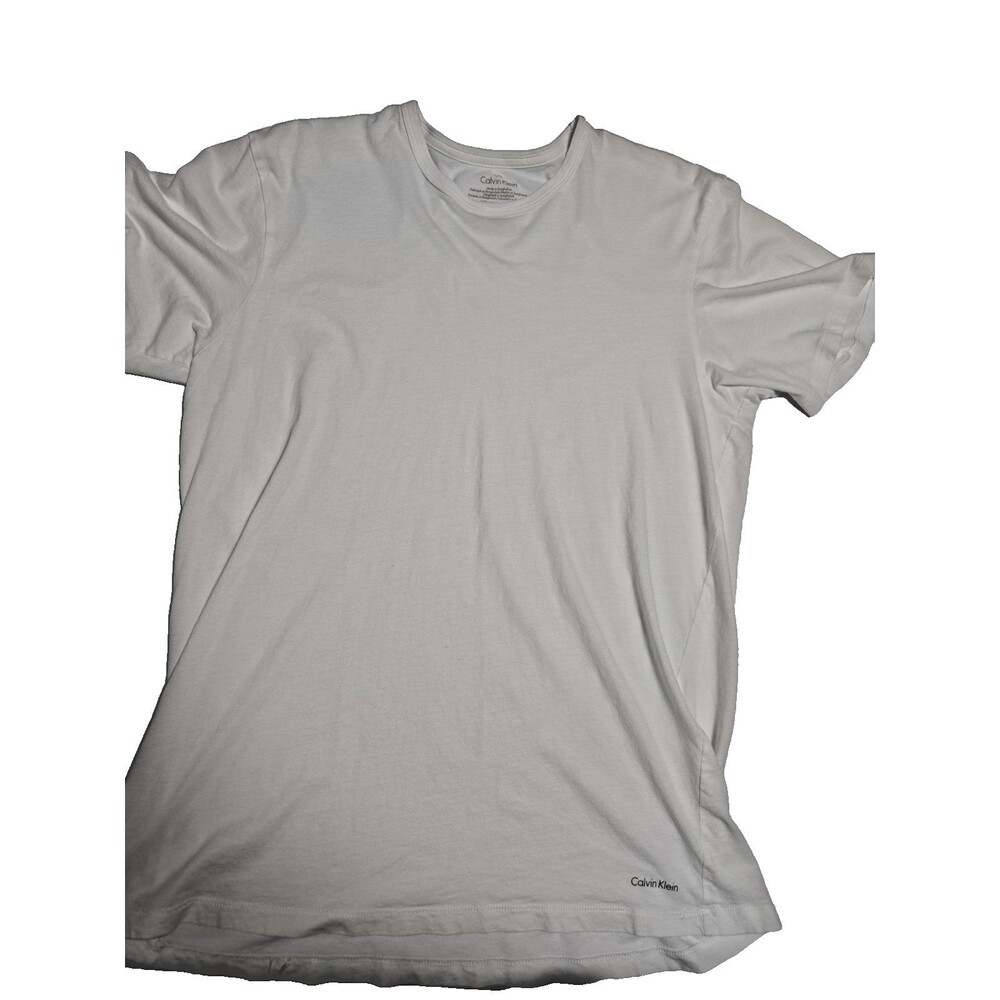 Calvin Klein White Jeans T-shirt Logo Size Large